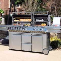 Napoleon Barbecue Gaz Napoléon Prestige Pro 825 SIBPSS 6 Brûleurs + 1 Latéral + 1 Arrière -Barbecue Fournitures Magasin barbecue gaz napoleon pro infrarouge inox 825 7