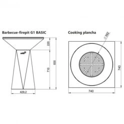 Braséro Plancha Artiss G1 Basic Corten 74 Cm Plancha Plaque Acier -Barbecue Fournitures Magasin brasero artiss g1 basic corten plancha acier carbone 4
