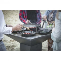 Braséro Plancha Artiss G1 Graphite 90 Cm Plaque Acier -Barbecue Fournitures Magasin brasero artiss g1 graphite plancha acier carbone 6