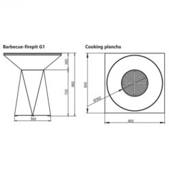 Braséro Plancha Artiss G1 Graphite 90 Cm Plaque Inox -Barbecue Fournitures Magasin brasero artiss g1 graphite plancha acier inoxydable 5