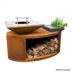 Braséro Plancha Artiss G3 Corten 90 Cm Acier Inoxydable Et Tablette Granit -Barbecue Fournitures Magasin brasero artiss g3 corten plancha acier inoxydable et tablette granite 5