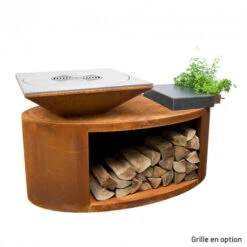 Braséro Plancha Artiss G3 Corten 90 Cm Acier Inoxydable Et Tablette Granit -Barbecue Fournitures Magasin brasero artiss g3 corten plancha acier inoxydable et tablette granite 6