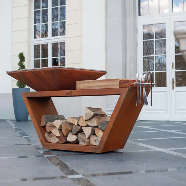 Braséro Plancha Artiss G4 Corten 90 Cm Plaque Inox Et Tablette Granit 2 Braséro Plancha Artiss G4 Corten 90 Cm Plaque Inox Et Tablette Granit – Image 2