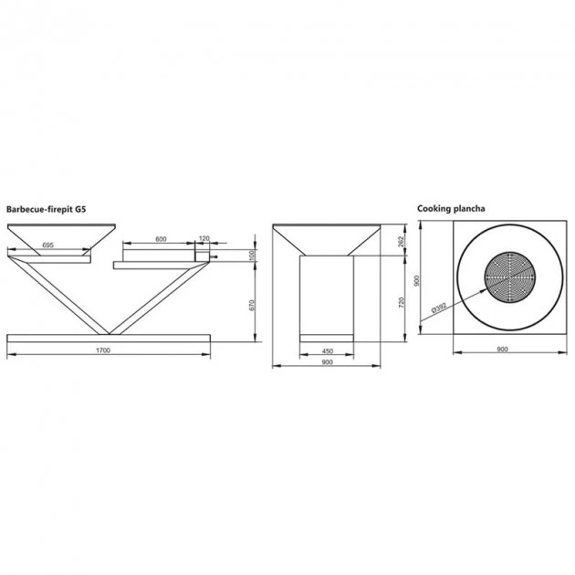 Braséro Plancha Artiss G5 Corten 90 Cm Plaque Inox Et Tablette Bois 4 Braséro Plancha Artiss G5 Corten 90 Cm Plaque Inox Et Tablette Bois – Image 4