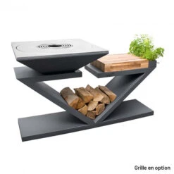 Braséro Plancha Artiss G5 Graphite 90 Cm Plaque Inox Et Tablette Bois -Barbecue Fournitures Magasin brasero artiss g5 graphite plancha acier inoxydable et tablette bois 4