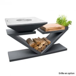 Braséro Plancha Artiss G5 Graphite 90 Cm Plaque Inox Et Tablette Bois -Barbecue Fournitures Magasin brasero artiss g5 graphite plancha acier inoxydable et tablette bois 6