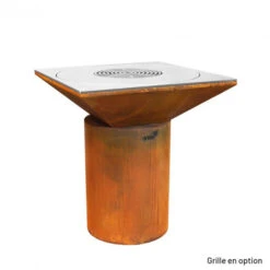 Braséro Plancha Artiss G6 Corten 90 Cm Plaque Inox -Barbecue Fournitures Magasin brasero artiss g6 corten plancha acier inoxydable 4