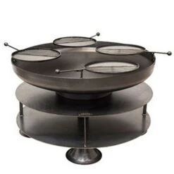 Braséro De Jardin Firepit Ring Of Logs Avec 4 Grilles Ø120 X H70 Cm -Barbecue Fournitures Magasin brasero avec 4 grilles firepit ring of logs 120 3