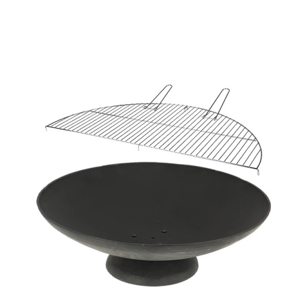 ESSCHERT DESIGN Braséro De Jardin Ø80 X H26 Cm Fonte + 1/2 Grille Bbq 1 ESSCHERT DESIGN Braséro De Jardin Ø80 X H26 Cm Fonte + 1/2 Grille Bbq