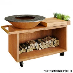 Nouvelles versions -Barbecue Fournitures Magasin brasero ofyr island pro 100 bois de teckplancha acier 1