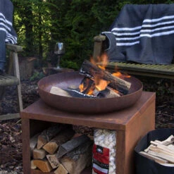 Nouvelles versions -Barbecue Fournitures Magasin brasero storage acier corten esschert rond 80 cm 1