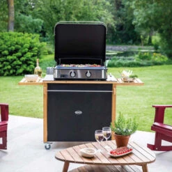 Barbecue Fournitures Magasin -Barbecue Fournitures Magasin chariot emile en robinier et hpl noir eno 1