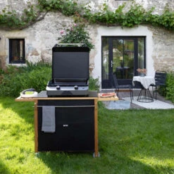 Barbecue Fournitures Magasin 31 Desserte Universelle Plancha 2 Feux ENO Emile Robinier Et HPL Noir