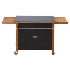 Desserte Universelle Plancha 2 Feux ENO Emile Robinier Et HPL Noir -Barbecue Fournitures Magasin chariot emile en robinier et hpl noir eno 3