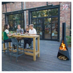 Cheminée D'extérieur Huugy Kerria L Diam 54 Métal Noir -Barbecue Fournitures Magasin cheminee kerria l diam 54 metal noir 3