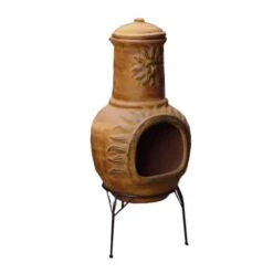 Cheminée Mexicaine Extérieure Grand Modèle 106 Cm Soleil Jaune