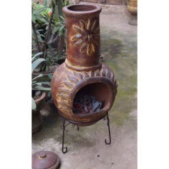 Cheminée Mexicaine Extérieure Grand Modèle 106 Cm Soleil Rouge -Barbecue Fournitures Magasin cheminee mexicaine gm 106cm soleil rouge sur base 2