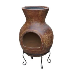 Cheminée Mexicaine Sur Base Mexico Trade Center Grand Modèle 113 Cm Rouge