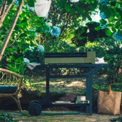 Desserte Universelle Plancha 3-4 Feux Acier Noir Forge Adour -Barbecue Fournitures Magasin desserte en acier noir pour plancha forge adour 2