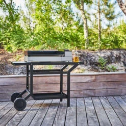 Barbecue Fournitures Magasin 24 Desserte Universelle Plancha 3-4 Feux Acier Noir Forge Adour