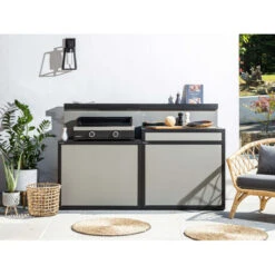 Desserte Universelle 3-4 Feux Forge Adour Acier Noir Et Gris -Barbecue Fournitures Magasin desserte forge adour acier noir et gris 2