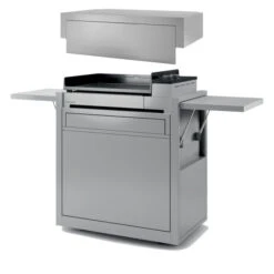 Ensemble Plancha électrique Fonte Forge Adour Premium E60 Inox Sur Chariot + Capot