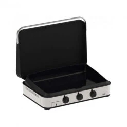 Ensemble Plancha Gaz Enosign 80 Inox Et Noir Avec Capot Sur Chariot Inox Et Noir Eno -Barbecue Fournitures Magasin ensemble plancha gaz enosign 80 inox et noir avec capot sur chariot inox et noir eno 2