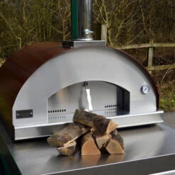 Four à Pizza à Bois Fontana Mangiafuoco Inox Sur Chariot -Barbecue Fournitures Magasin four fontana mangiafuoco inox sur chariot 5