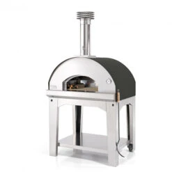 Four à Pizza à Bois Fontana Mangiafuoco Anthracite Sur Chariot