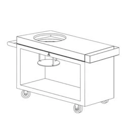 Table OFYR Pro Pour Big Green Egg Corten Bois Teck -Barbecue Fournitures Magasin kamado ofyr table pro bois de teck bge 3