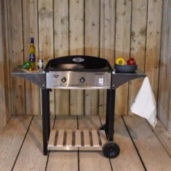 Ensemble Plancha électrique Roller Grill PL600E Inox Sur Chariot En Bois Et Inox Roller Grill -Barbecue Fournitures Magasin plancha electrique pl600e inox roller grill sur chariot en bois et inox roller grill 5