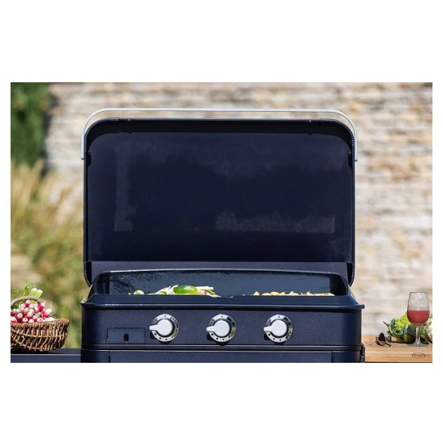 Plancha Gaz Eno 80 Enosign Blue Navy 3 Brûleurs 70 X 40 Avec Couvercle 1 Plancha Gaz Eno 80 Enosign Blue Navy 3 Brûleurs 70 X 40 Avec Couvercle