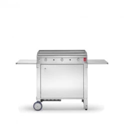 Ensemble Plancha Gaz Inox Planet Chef 80 Sur Chariot