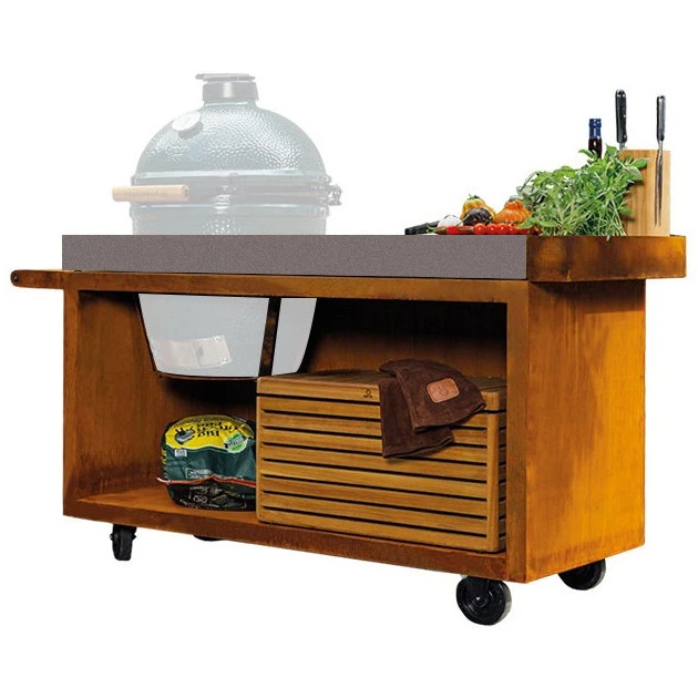 Table OFYR Pro 135 Corten / Béton Pour Big Green Egg 3 Table OFYR Pro 135 Corten / Béton Pour Big Green Egg – Image 3